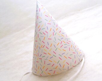 Sprinkles Simple Party Hat - One Sweet Celebration, Sweet Shop, Sweet One Birthday Party