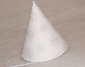 Simple Birthday Party Hat - Snowflake , Frozen Party, Winter Wonderland Onederland Party