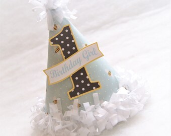 Bumble Bee Birthday Hat - Bee day party hat