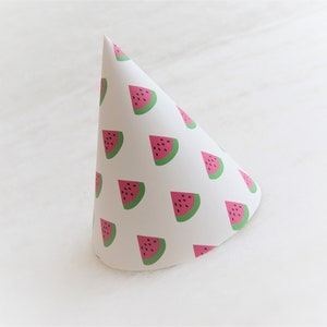 Pink Watermelon Simple Party Hat - One in a Melon party, one in a melon party, watermelon birthday
