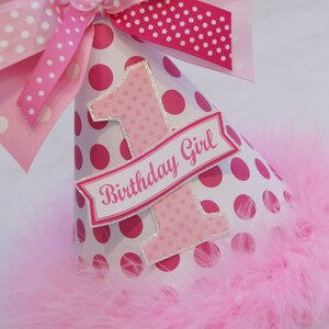 Hot Pink Polka Dot Party Hat image 3