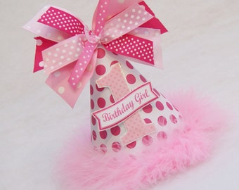 Hot Pink Polka Dot Party Hat