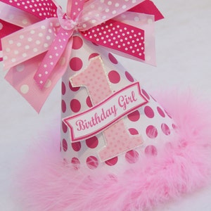 Hot Pink Polka Dot Party Hat image 2