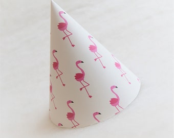 Simple Birthday Party Hat - Hot Pink Flamingo