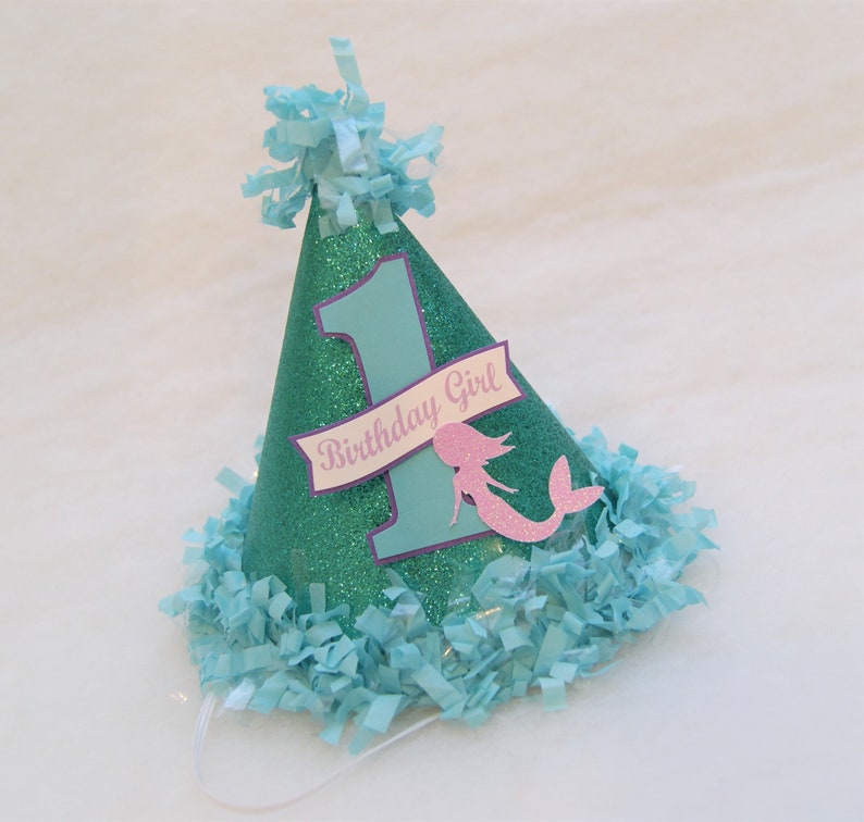 purple lavender mermaid birthday party Mermaid Party Hat under the sea party teal aqua glitter