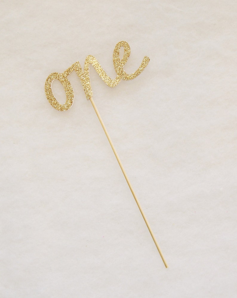 Gold Glitter Birthday Cake Topper Glam First Birthday One - Etsy