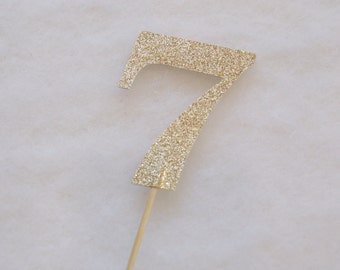 Gold Glitter Birthday Cake Topper - available in any number!