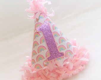 Pastel Rainbow Party Hat - rainbow birthday birthday