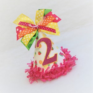 NEW Two-ti Frutti Birthday Party Hat - Watermelon, oranges, pineapples, strawberries, Two-tti Fruitti Party