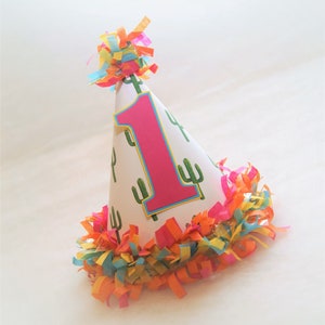Fiesta Cactus Party Hat - cactus birthday party, prickly pair party, llama party, cinco de mayo fiesta