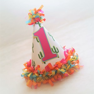 Fiesta Cactus Party Hat - first fiesta party, cactus birthday, prickly pair party, llama party, cinco de mayo fiesta