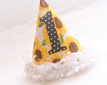 Sunflower Party Hat -sunflowers, polka dots, you are my sunshine party