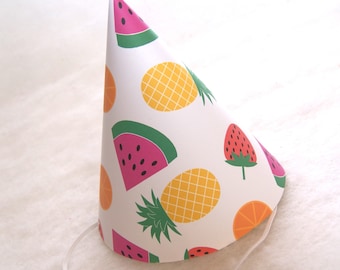 NEW Tutti Frutti Simple Party Hat - two-ti fruitti party, tutti frutti, fruit birthday party