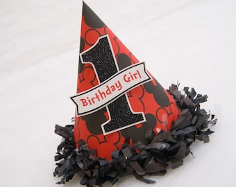 Mickey Mouse Party Hat - Minnie Mouse party, Disney birthday party, Mickey party, Disneyland party