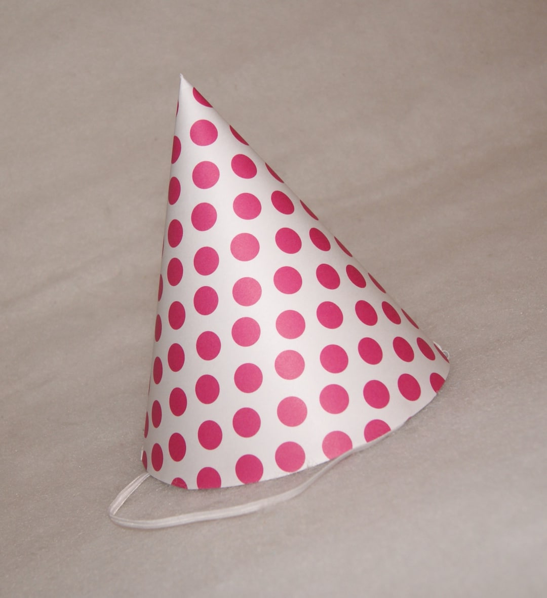 Simple Birthday Party Hat - White & Hot Pink Polka Dot - Etsy
