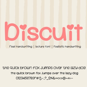 Biscuit | Fonte manuscrita fofa para GoodNotes | Fonte cursiva estética desenhada à mão para planner de iPad, download digital