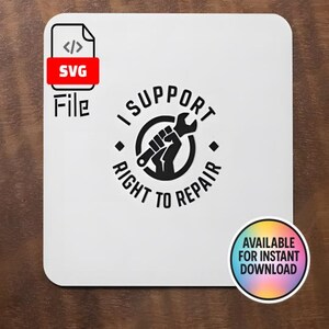 Digitale laptopsticker technisch recht op reparatie activist laptop sticker Instant Download belangenbehartiging consumentenrechten eco-ethisch tech nerd vinyl cadeau