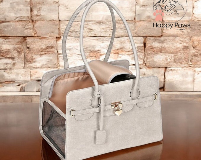 Featured listing image: Luxury Dog Carrier Bag - PU Leather, Stylish & Breathable Travel Tote, High-Quality Pet Purse for Small Dogs