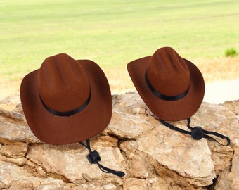 Cowboy Pet Hat, Adjustable Hat for Cats & Dogs, Cowboy Accessory, Western Style Fashion, Summer Cap, Perfect for Parties
