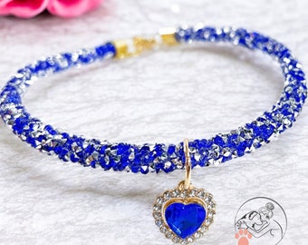 Luxury Rhinestone Pet Collar with Heart Pendant