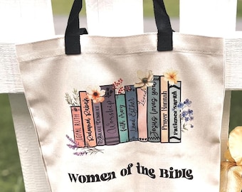 Women of the Bible Canvas Tote Bag | Faith Based Scripture Bag
