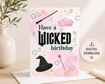 Witch Birthday Card, Wicked Greeting with Original Artwork