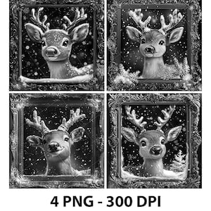File di incisione laser di Buon Natale con renne invernali File di incisione laser di Natale PNG File di incisione laser di Natale File di ardesia di Natale File di sottobicchieri di Natale File di legno di Natale
