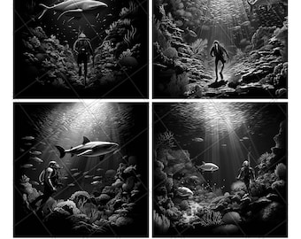 Scuba Diver Laser Engrave File PNG Diver Laser File Diver Slate File Diver Coaster File Diver Wood File Diver Engrave File Diver 3D File 2D