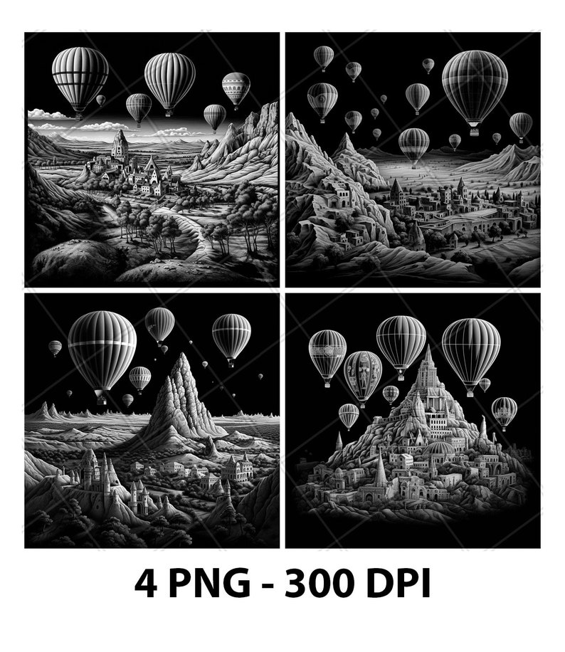 Shape File Balloons Hot Air Balloons Laser Engrave File PNG Balloons Laser File Balloons ...