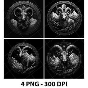 Fichier de gravure laser Capricorne du zodiaque Fichier laser PNG Capricorne Fichier ardoise Capricorne Fichier de sous-bocks Capricorne Fichier de gravure Capricorne Cnc en bois 3D