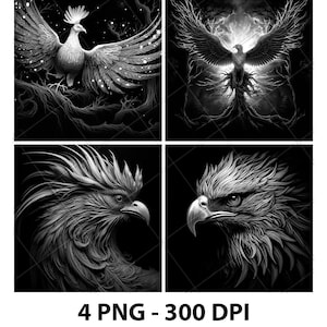 Fichier de gravure laser Phoenix PNG Fichier laser Phoenix Fichier ardoise Phoenix Fichier sous-bock Phoenix Fichier bois Phoenix Fichier de gravure Phoenix 3D Xtool