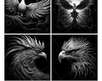 Phoenix Laser Engraved File PNG Phoenix  Laser File Phoenix Slate File Phoenix Engraving Phoenix Wood File Phoenix Engrave File 3D Xtool