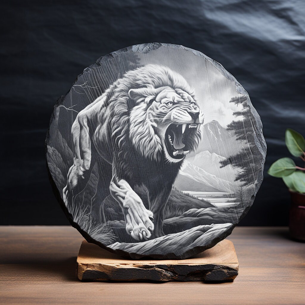 Lion Roar Laser Engrave File PNG Lion Laser File Lion Slate File