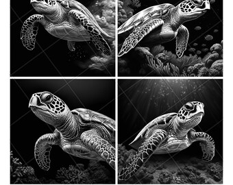Sea Turtle Laser Engrave File PNG Sea Turtle Laser File Sea Turtle Slate File Sea Turtle Coaster File Sea Turtle Wood File Sea Turtle Engrav