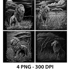 Afrikaanse leeuw lasergraveerbestand PNG leeuw laserbestand Lion leisteenbestand Lion Coaster-bestand Leeuw houtbestand Leeuw graveerbestand Lion 3D-bestand 2D Xtool