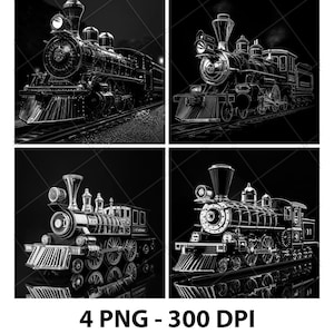 Coal Old Steam Train Antique Laser Engrave File PNG Old Train Laser Old Train Slate Train Coaster Train Wood Train Engrave Train 3D 2D Xtool