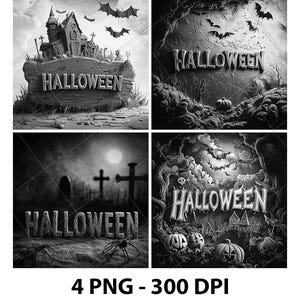 Halloween Laser Engrave File PNG Halloween Laser Halloween Slate Halloween Coaster Halloween Wood Halloween Engrave Halloween 3D 2D Xtool