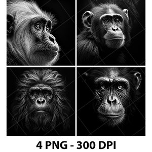 Monkey Laser Engrave File PNG Monkey Laser File Monkey Slate File Monkey Engraving Monkey Wood File Monkey Engrave File Monkey 3D File 2D