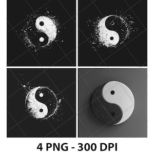 Yin Yang lasergraveerbestand PNG Yin Yang laserbestand Yin Yang leisteenbestand Yin Yang Coaster-bestand Yin Yang houtbestand Yin Yang graveerbestand 3D 2D
