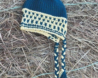 Hand Knit Beanie with chunky Merino Wool and Pom Pom - Winter Fashion- by Heather Richard Designs