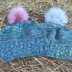 Hand Knit Cable Beanie Pattern - Braid & Birch Hat PDF - Heather Richard Design