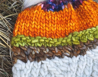 Soft Merino Wool Handmade Hat with Pom Pom -  by Heather Richard Designs