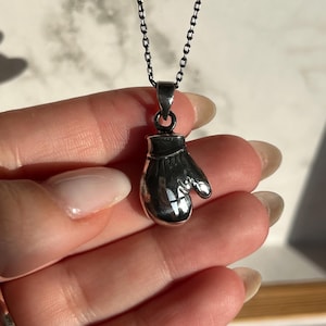 Boxing Glove Necklace, Boxing Jewely, Unique Gift For Boxing Enthusiasts, Personalized Sports Pendant, Silver Pendant,
