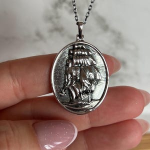 Sailing Pirate Ship Necklace, Pirates Of The Caribben Pendant, 925silver Necklace, Adventurer Pendant, Maritime Jewelry, Handmade Ship,