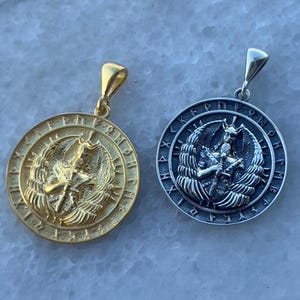 Odin Necklace – Viking Norse God Pendant, Nordic Mythology Jewelry for Men, Pagan Amulet Gift, 925 Sterling Silver