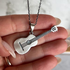 Guitar Necklace, Music Lover Guitar Necklace, Rock And Rool Guitar Necklace, Guitar Lover Gift Necklace, Music Instrument Guitar Pendant