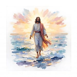 Jesus Christ Watercolor Clip Art, JPG, Christian Art , Junk Journal