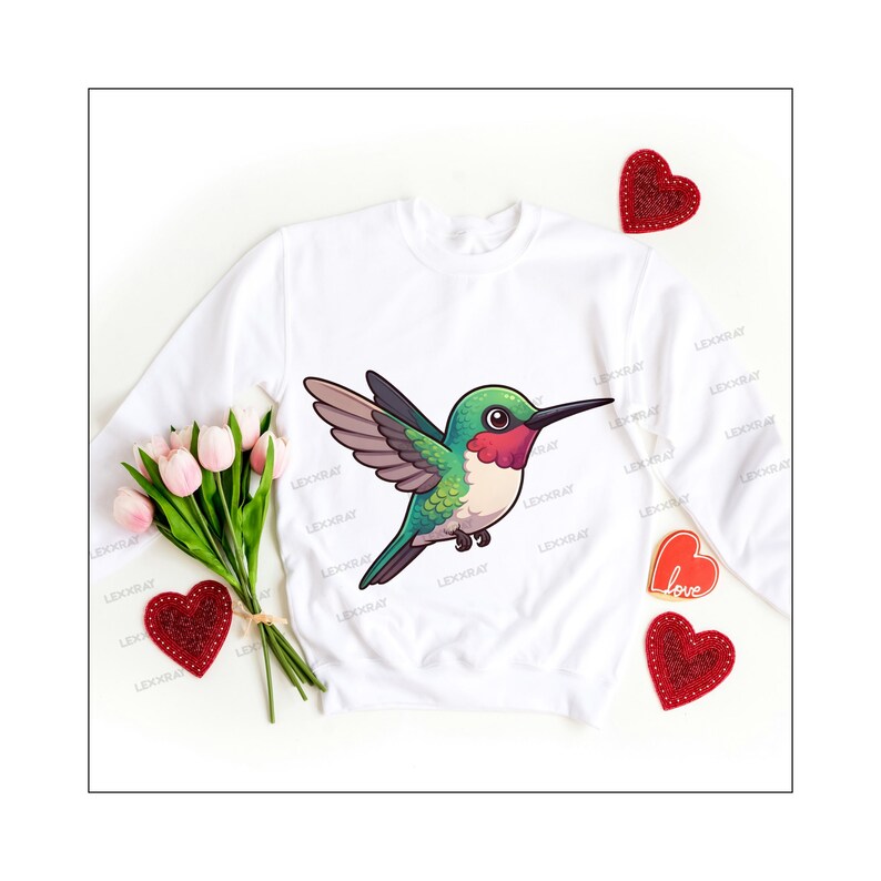 Cheerful Humming Hummingbird Clipart Bundle, Floral Garden Nature Graphics (digital ...