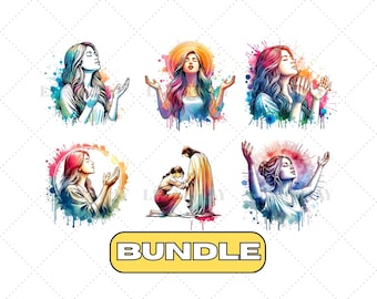 Worship Clipart Bundle, Christian Praise PNG, Jesus Clip Art, Transparent Background, Instant Download PNG