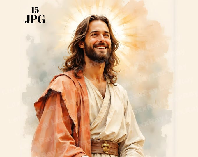 Jesus Christ Clipart Bundle 15 High Quality Png,watercolor Jesus on ...